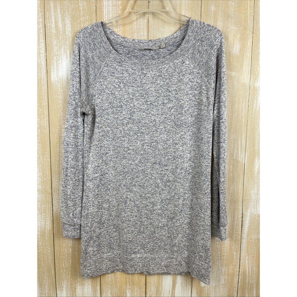 Athleta Shirt Lux Pose Tunic Top Purple Heathered Raglan Sweater Knit Size S